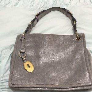 Silver leather purse